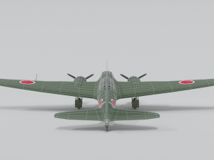 low poly cartoon mitsubishi ki-21 sally wwii 3D Модель