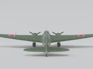 low poly cartoon mitsubishi ki-21 sally wwii 3D Model