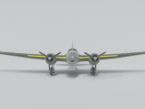 low poly cartoon mitsubishi ki-21 sally wwii 3D Модель