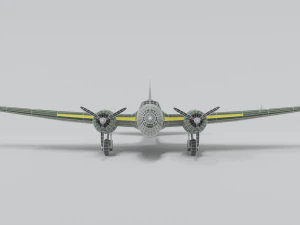 low poly cartoon mitsubishi ki-21 sally wwii 3D Model