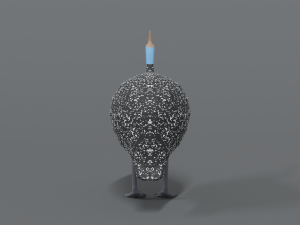 low poly cartoon helmeted guineafowl Model 3D