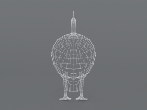 low poly cartoon helmeted guineafowl Model 3D