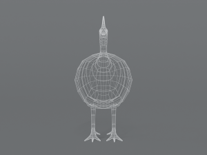 low poly cartoon helmeted guineafowl Model 3D