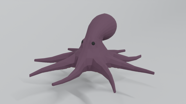 low poly cartoon octopus Modelo 3D .c4d .max .obj .3ds .fbx .stl .blend 