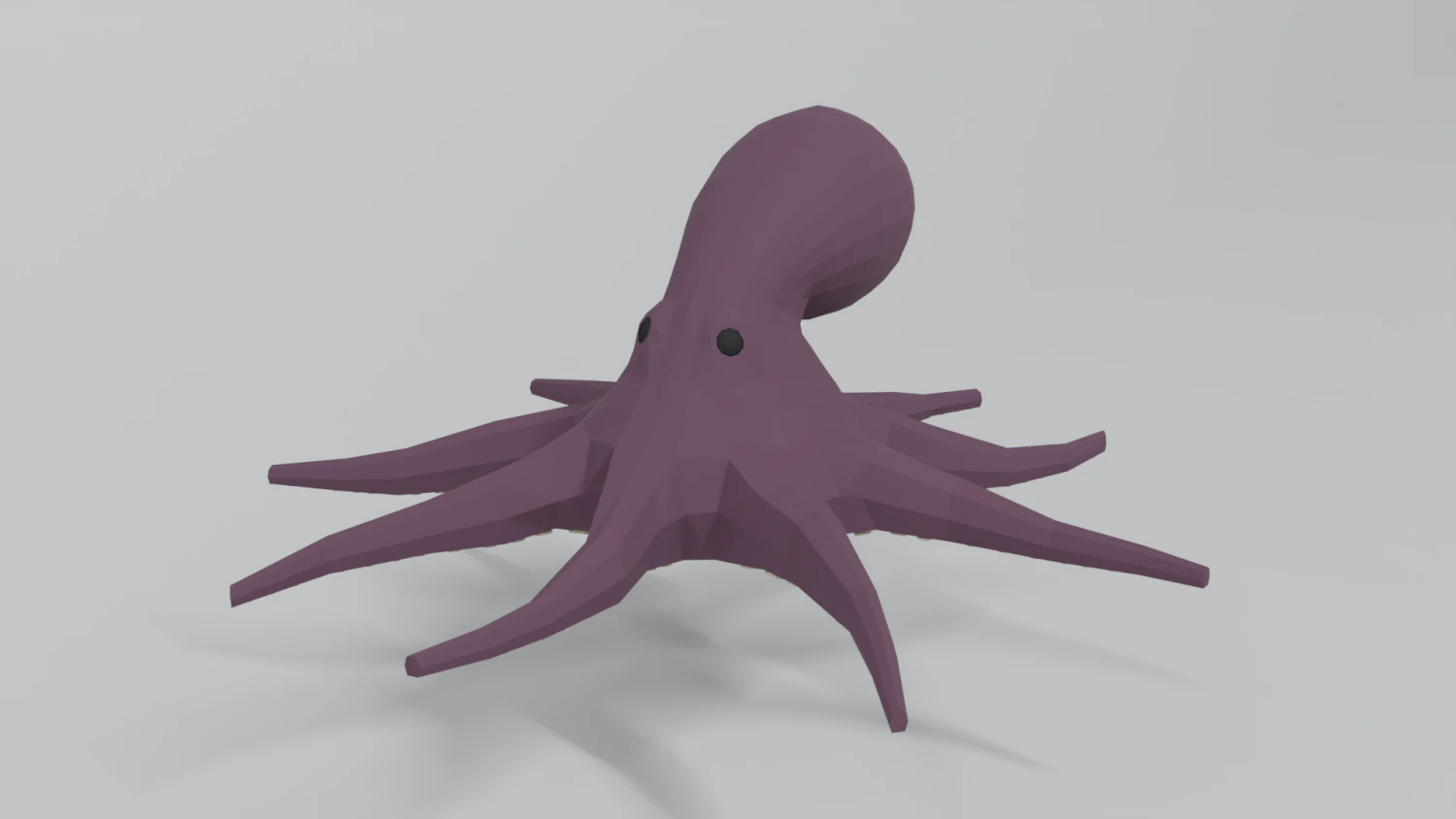 low poly cartoon octopus 3D Model .c4d .max .obj .3ds .fbx .stl .blend 