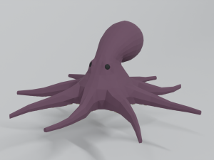 low poly cartoon octopus 3D Model