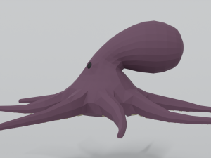 low poly cartoon octopus Modelo 3D