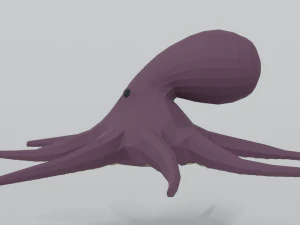 low poly cartoon octopus 3D Model