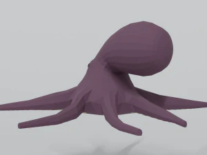 low poly cartoon octopus 3D Model