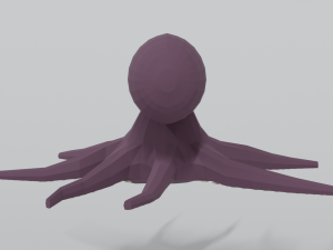 low poly cartoon octopus Modelo 3D