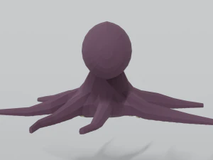low poly cartoon octopus 3D Model