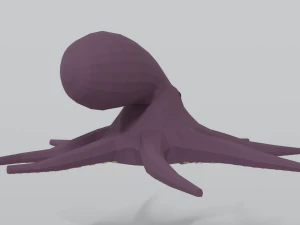 low poly cartoon octopus 3D Model