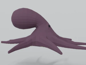 low poly cartoon octopus 3D Model