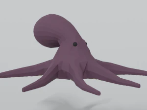 low poly cartoon octopus 3D Model