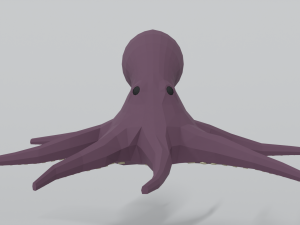 low poly cartoon octopus Modelo 3D