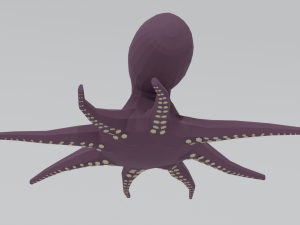 low poly cartoon octopus Modelo 3D