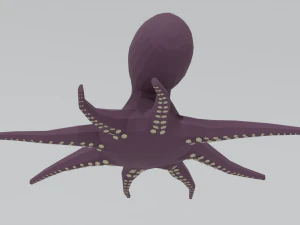 low poly cartoon octopus 3D Model
