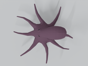 low poly cartoon octopus Modelo 3D
