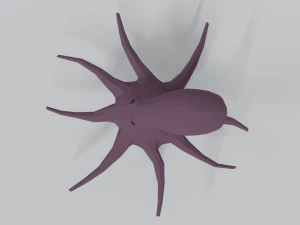 low poly cartoon octopus 3D Model