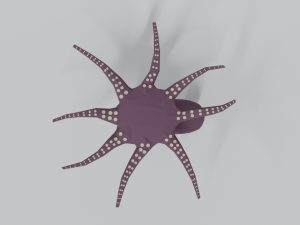 low poly cartoon octopus Modelo 3D