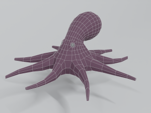 low poly cartoon octopus Modelo 3D