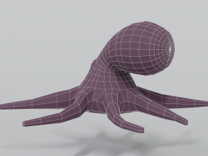 low poly cartoon octopus Modelo 3D