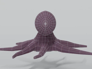 low poly cartoon octopus 3D Model