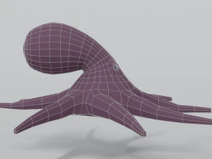 low poly cartoon octopus 3D Model