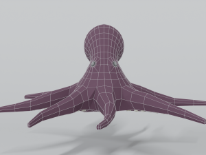 low poly cartoon octopus Modelo 3D