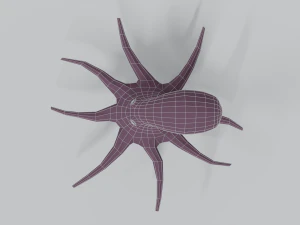 low poly cartoon octopus 3D Model