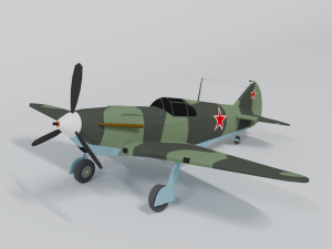 low poly cartoon lagg-3 wwii airplane 3Dモデル