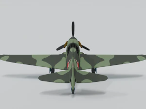 low poly cartoon lagg-3 wwii airplane 3D Model