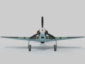 low poly cartoon lagg-3 wwii airplane 3D Model
