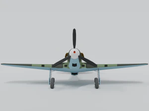 low poly cartoon lagg-3 wwii airplane 3D Model