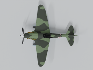 low poly cartoon lagg-3 wwii airplane 3D Model