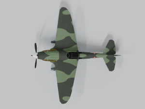 low poly cartoon lagg-3 wwii airplane 3D Model