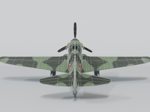 low poly cartoon lagg-3 wwii airplane 3D Model