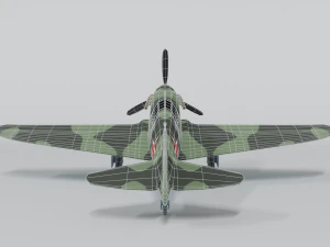 low poly cartoon lagg-3 wwii airplane 3D Model