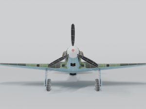 low poly cartoon lagg-3 wwii airplane 3D Model