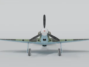 low poly cartoon lagg-3 wwii airplane 3D Model