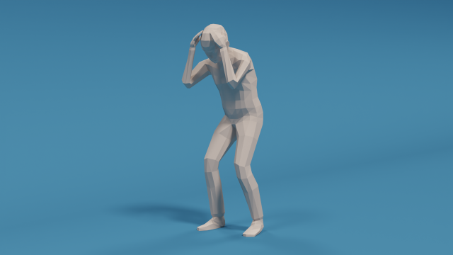 low poly kid holding head Modelo 3D .c4d .max .obj .3ds .fbx .stl .blend 