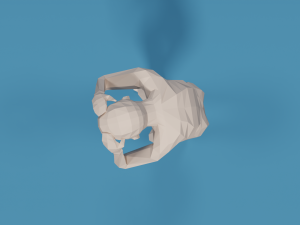 low poly kid holding head Modelo 3D