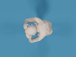low poly kid holding head 3D Model