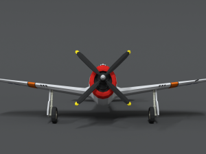 low poly cartoon p-47 n thunderbolt wwii airplane 3D 모델