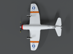 low poly cartoon p-47 n thunderbolt wwii airplane 3D 모델