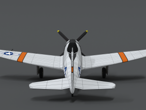 low poly cartoon p-47 n thunderbolt wwii airplane 3D 모델