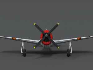 low poly cartoon p-47 n thunderbolt wwii airplane 3D 모델