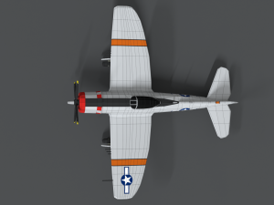 low poly cartoon p-47 n thunderbolt wwii airplane 3D 모델