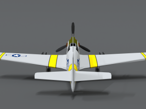 low poly cartoon north american p-51 mustang Model 3D