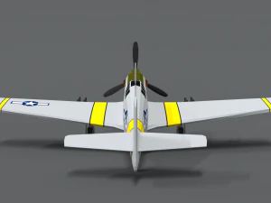 low poly cartoon north american p-51 mustang 3D Model